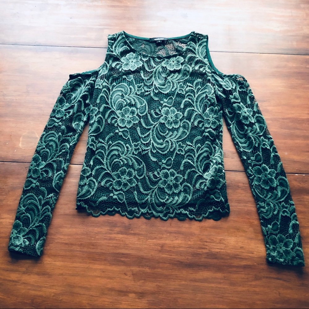 Ambiance Lace Top with Shoulder Cut Outs